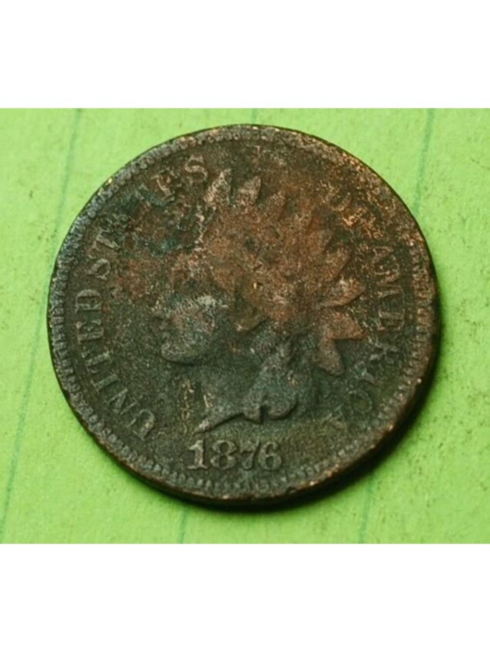 🔥🔥X400 1876 Indian Head Cent Penny 1c Key Date For Your Collection 🔥🔥